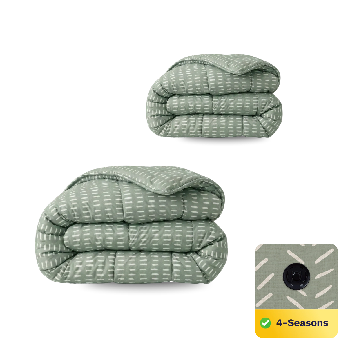 Zelesta Wonderbed 4 Seasons Double - Olive Stitches - Zelesta.nl