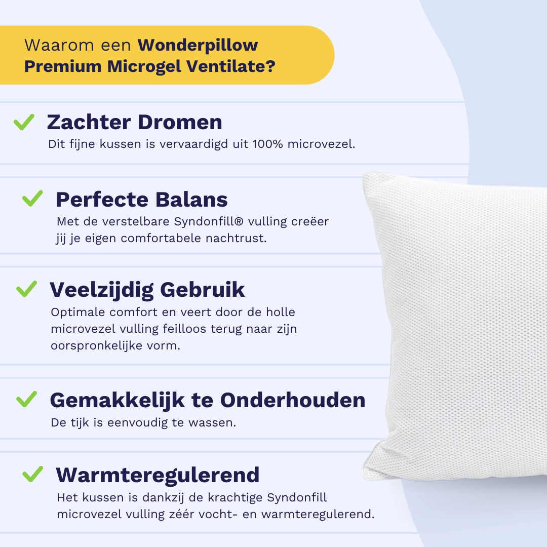 Zelesta WonderPillow Premium Microgel Ventilate 50x70 cm