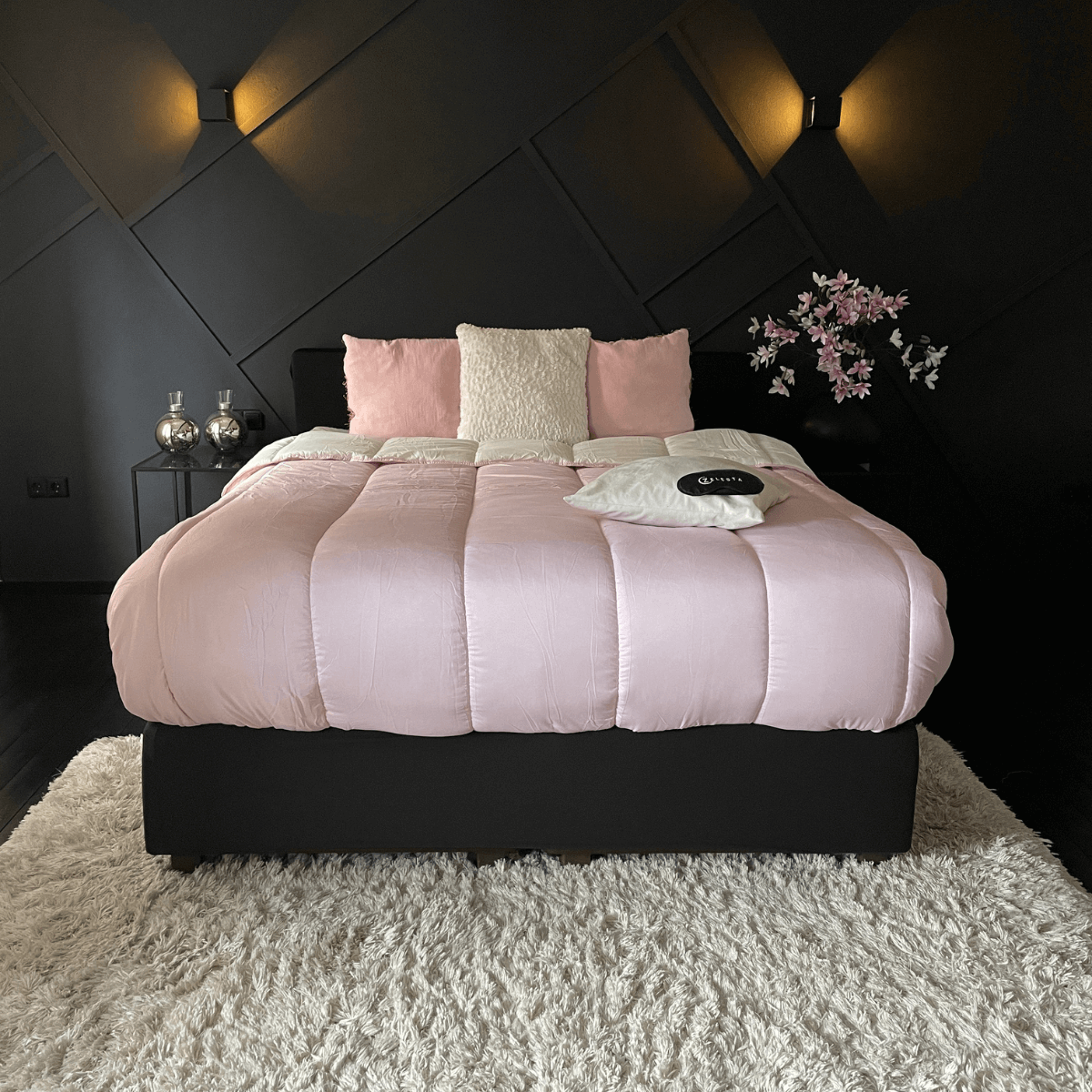     Zelesta Royalbed Light Pastel Pink   Cream Luxe Hotelkwaliteit Dekbed Zonder Overtrek