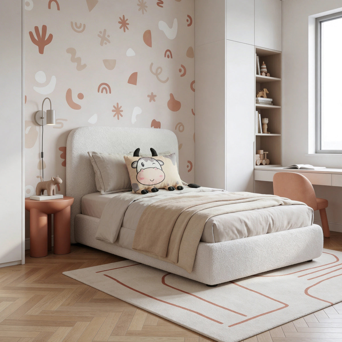 Hoofdkussen Kids Koosje Koe - Grijs/Beige