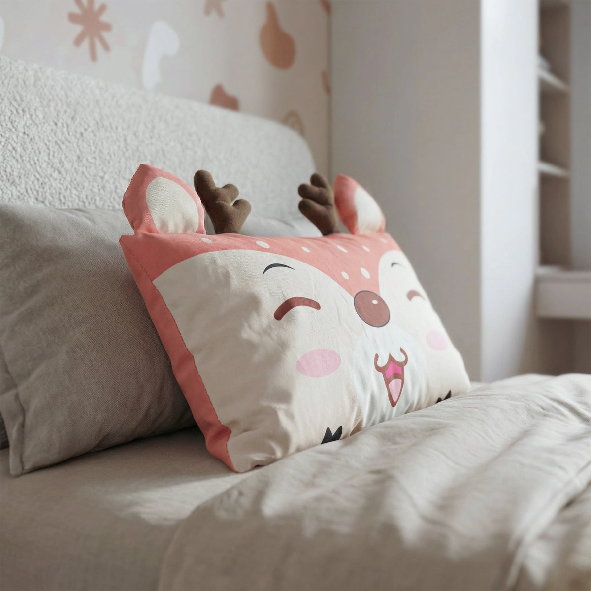 Hoofdkussen Kids Holley Hertje - Bruin/Beige