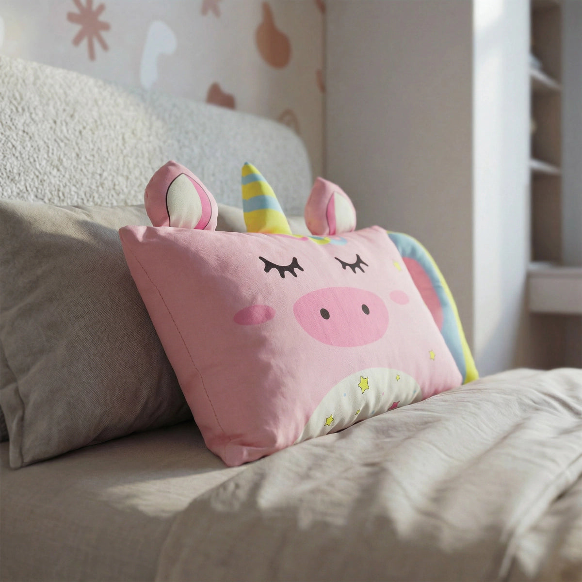 Hoofdkussen Kids Luna Eenhoorn - Roze