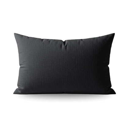 Japandibed Katoen Mousseline Kussensloop Set van 2 - Anthracite