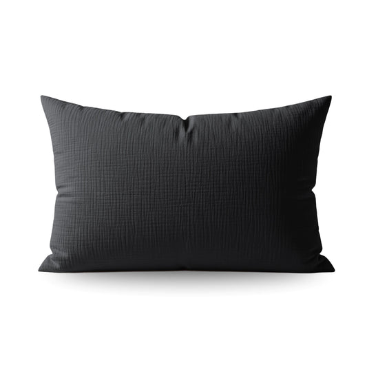 Japandibed Katoen Mousseline Kussensloop Set van 2 - Anthracite