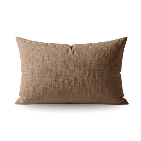 Japandibed Katoen Mousseline Kussensloop Set van 2 - Brown