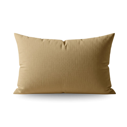 Japandibed Katoen Mousseline Kussensloop Set van 2 - Ochre