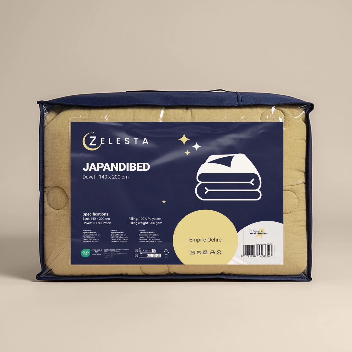 Zelesta Japandibed Katoen Mousseline - Ochre