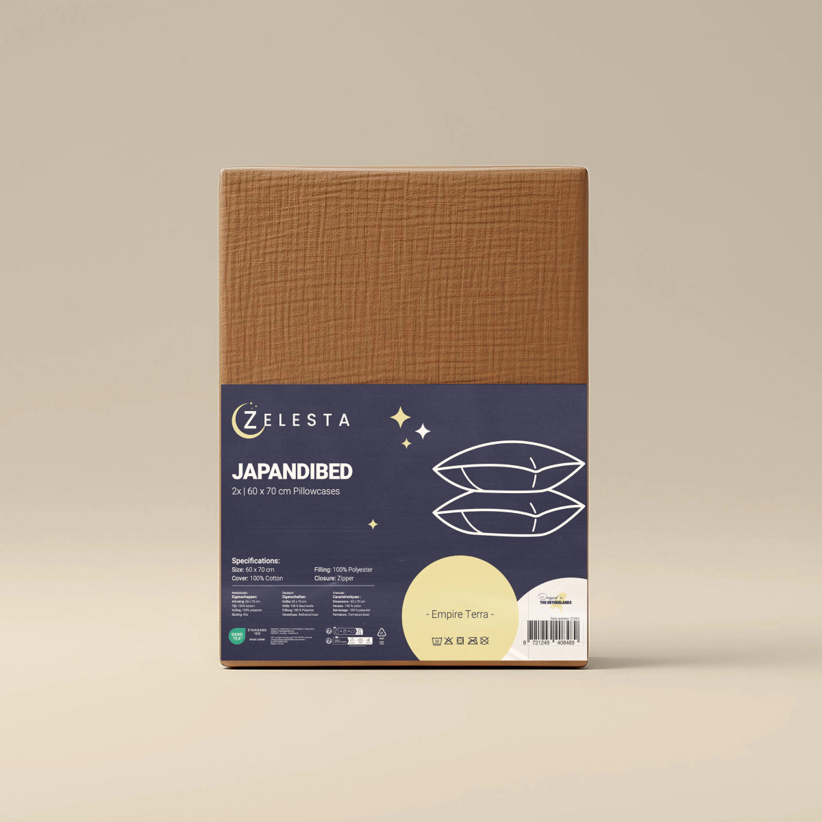 Japandibed Katoen Mousseline Kussensloop Set van 2 - Terra