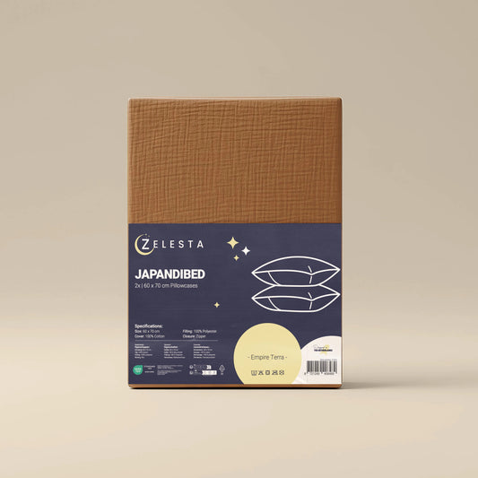 Japandibed Katoen Mousseline Kussensloop Set van 2 - Terra