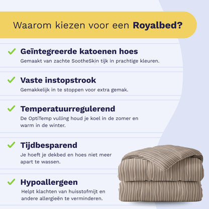 Zelesta Royalbed Katoen - Brown Stripes-Zelesta.nl