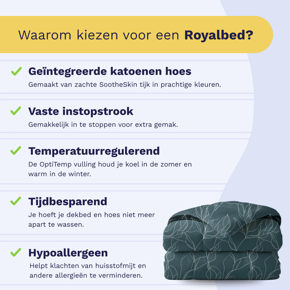 Zelesta Royalbed Katoen - White Leaves-Zelesta.nl