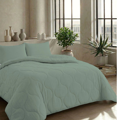 Zelesta Special Mousseline Zomerdekbed - Eucalyptusgroen