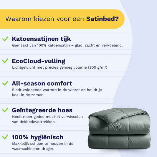 Zelesta Satinbed Katoen - Grateful Green