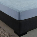 Zelesta Special Cooling Blend Fitted Sheet in Serene Blue on a white background