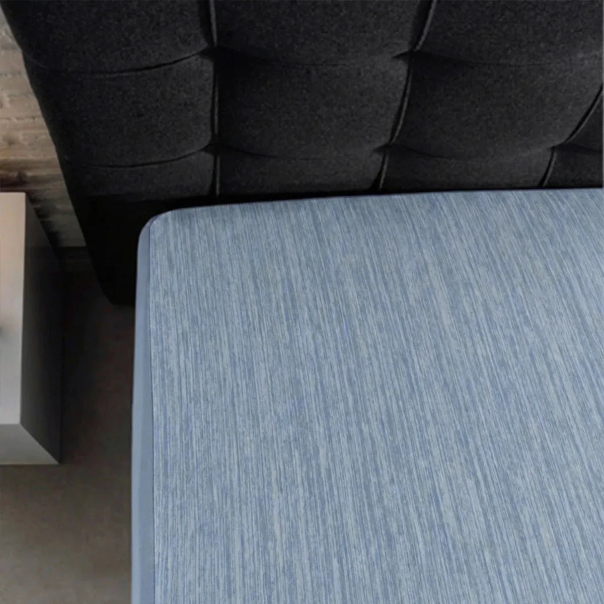 Zelesta Special Cooling Blend Fitted Sheet in Serene Blue on a white background