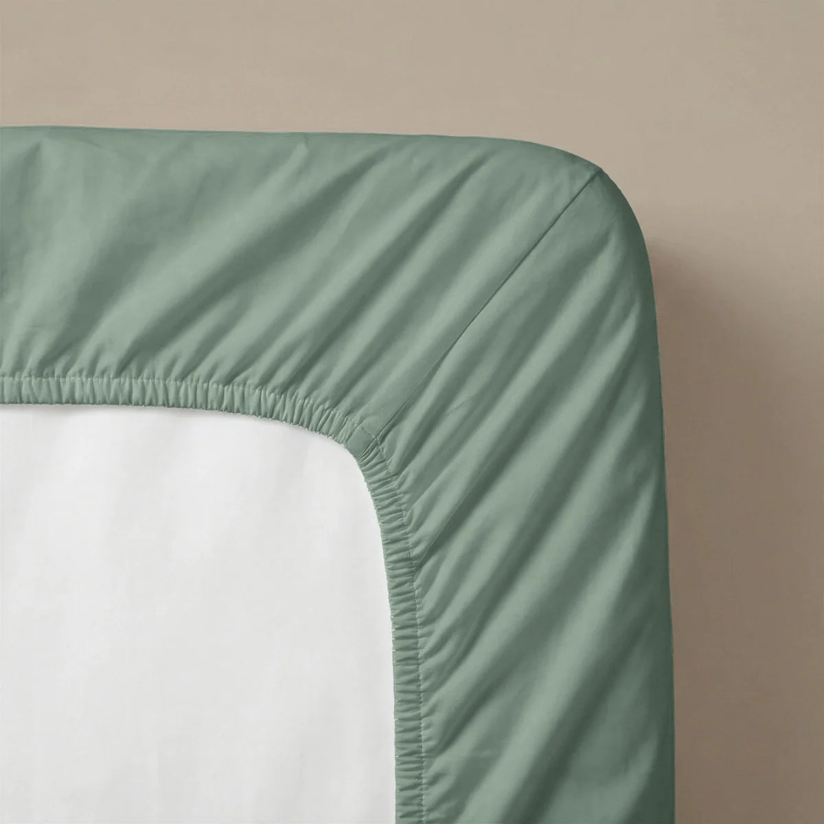Zelesta Special Cooling Serene Fitted Sheet in Sage Green on a white background