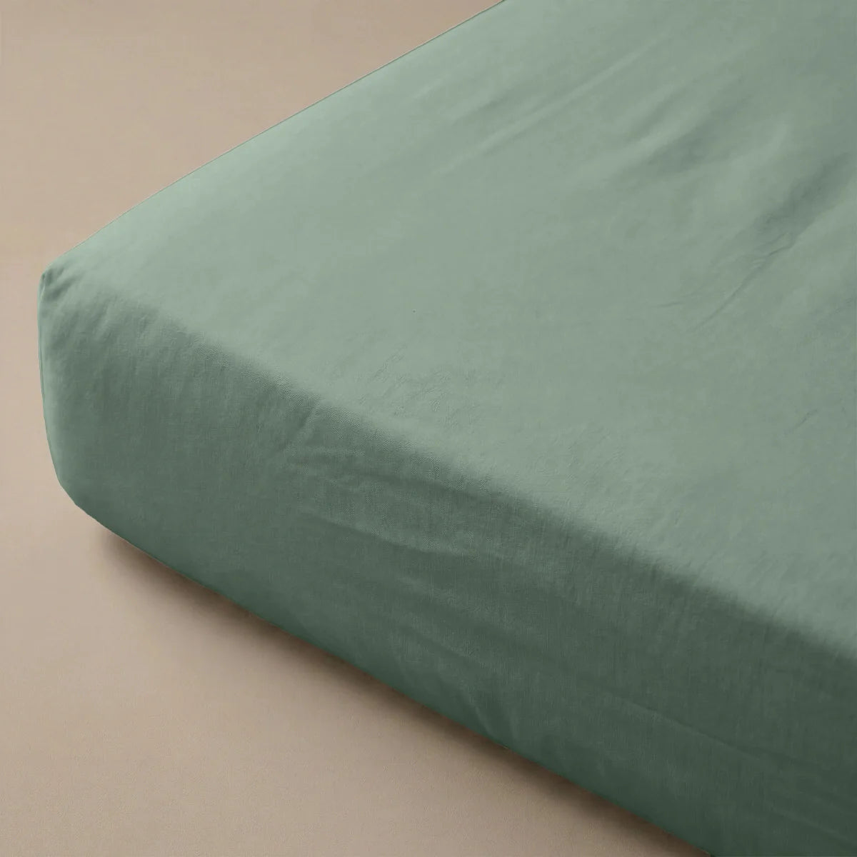 Zelesta Special Cooling Serene Fitted Sheet in Sage Green on a white background