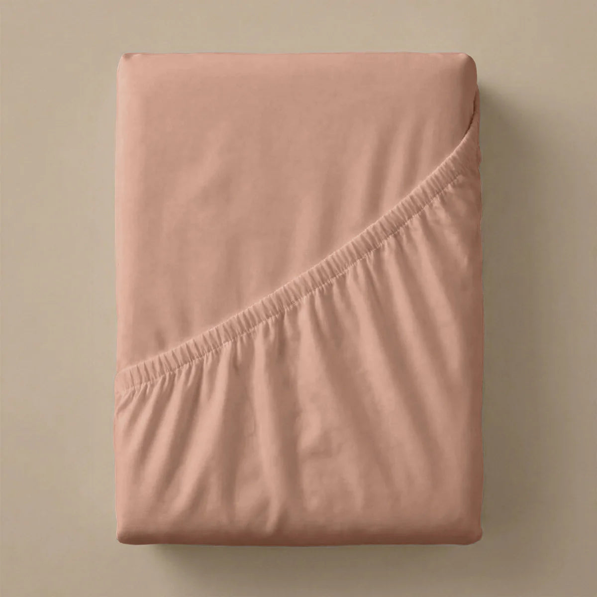 Zelesta Special Cooling Serene Fitted Sheet in Terracotta Pink on a white background