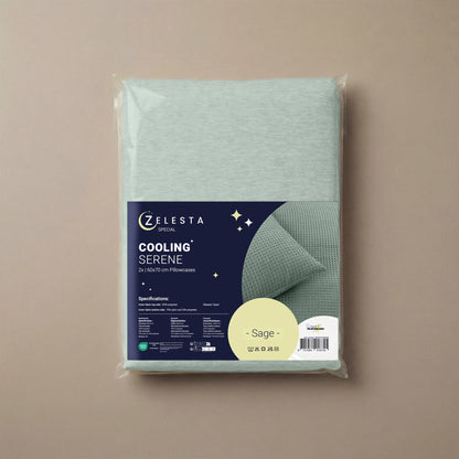Zelesta Special Cooling Serene Kussensloop set van 2 - Saliegroen