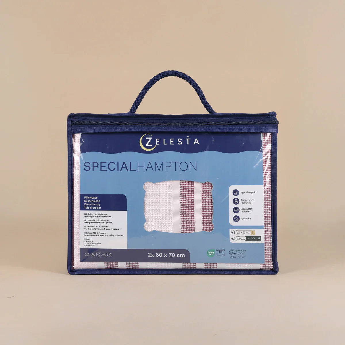 Zelesta Special Hampton Kussensloop Set van 2 - Bordeauxrood