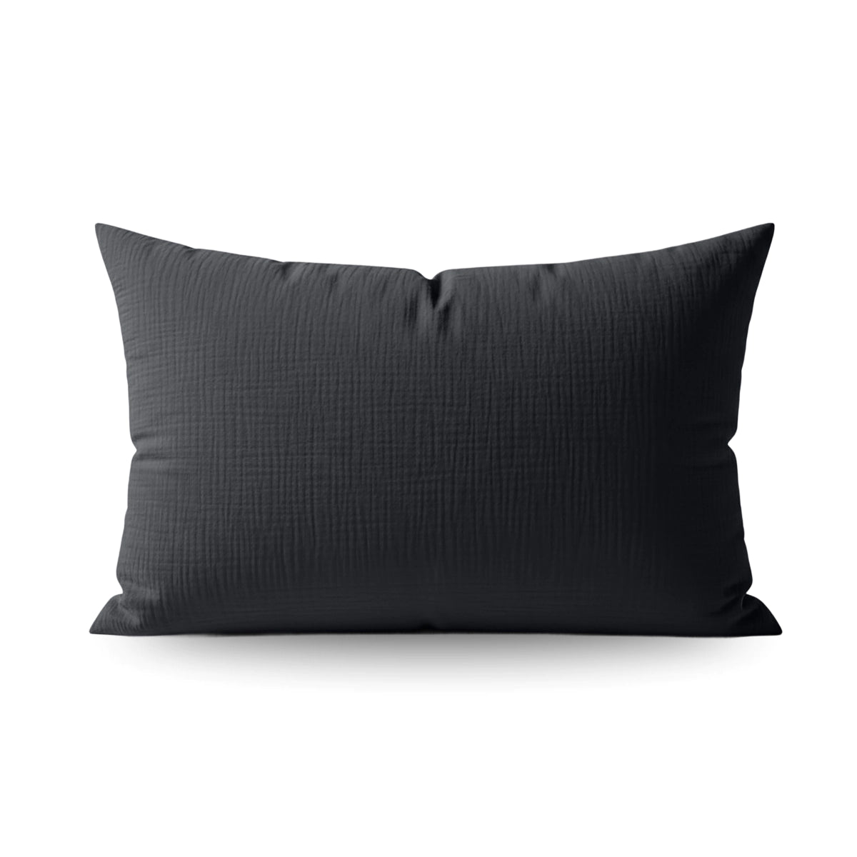 Teddy Katoen Mousseline Kussensloop Set van 2 - Anthracite