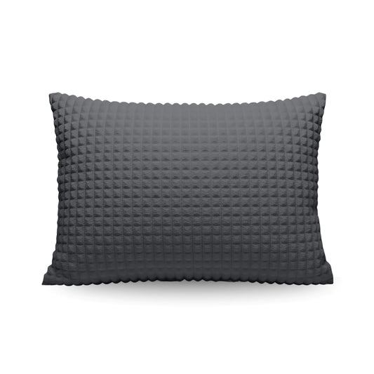 Zelesta Teddy Check Kussensloop Set van 2 - Anthracite