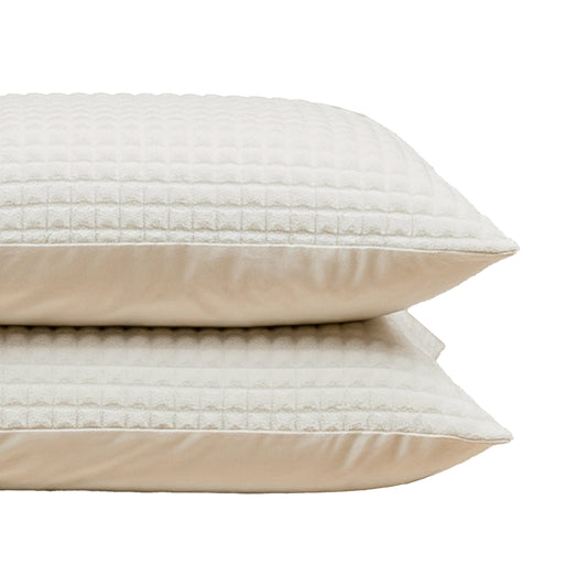 Zelesta Teddy Check Kussensloop Set van 2 - Créme