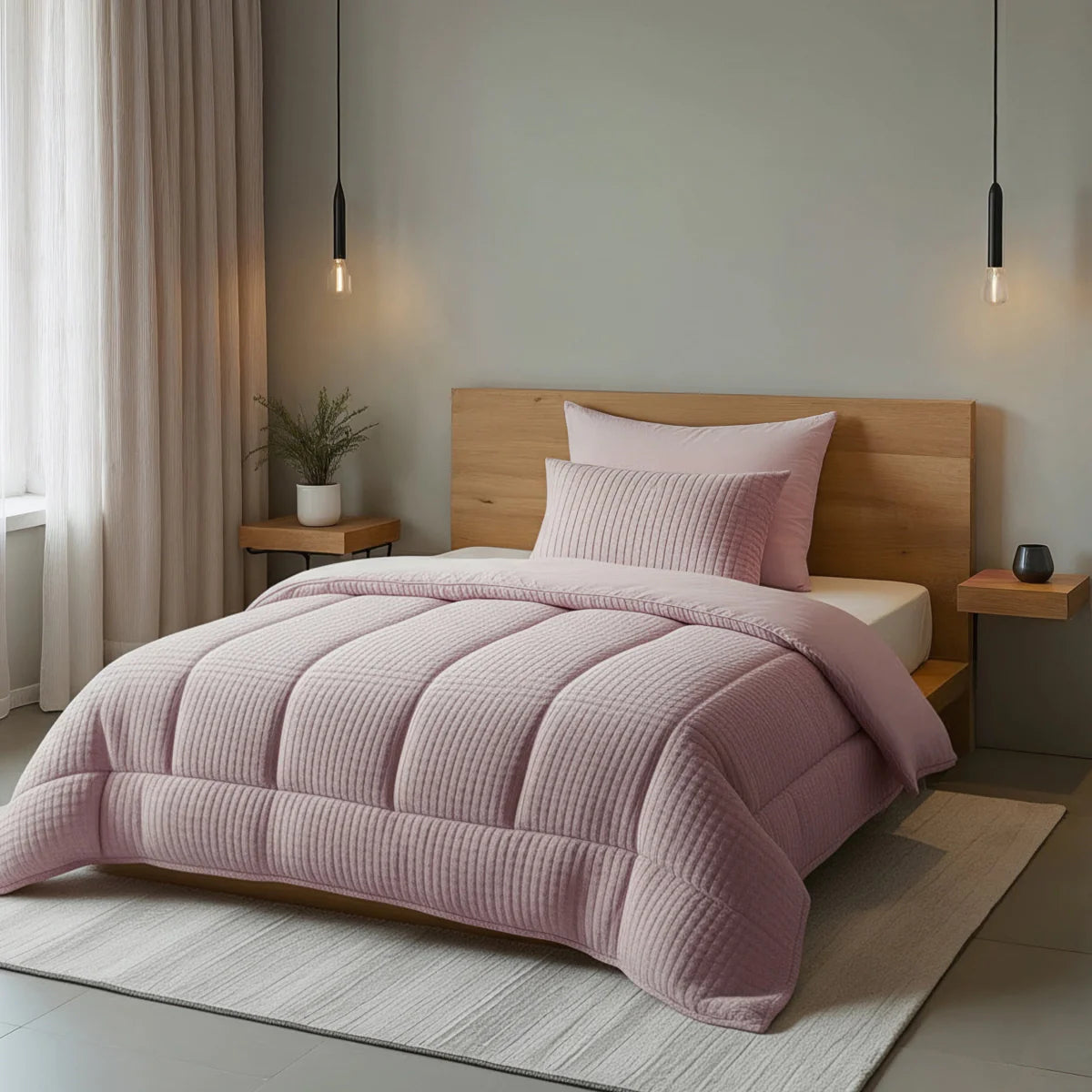 Zelesta Special Teddy Check Duvet - Old Pink