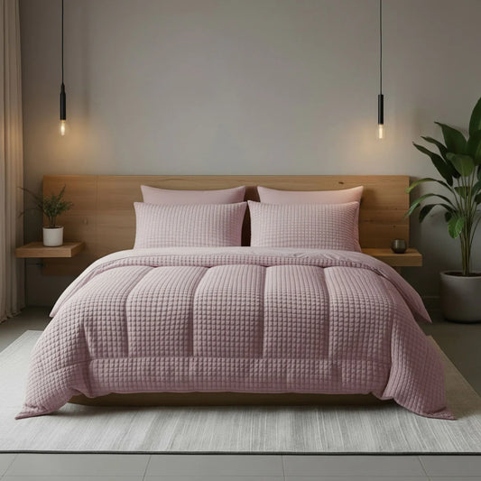 Zelesta Special Teddy Check Dekbed - Oud Roze