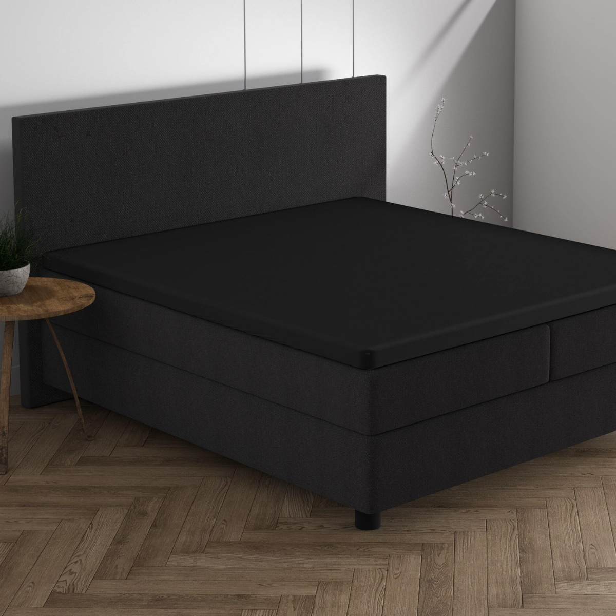 Zelesta Double Jersey Topper Fitted Sheet Black image