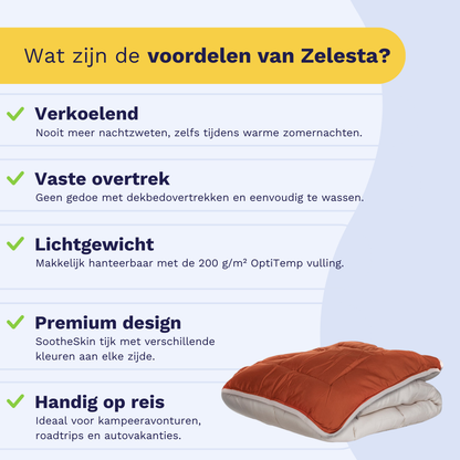 Zelesta Easybed - Lichtgrijs & Gember 200x200cm