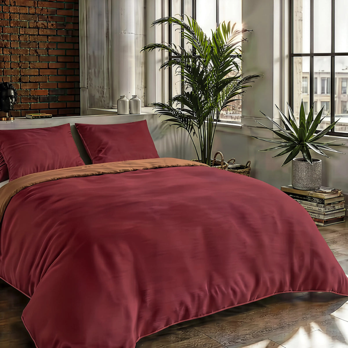 Zelesta Pure Duo Seamless Cotton Duvet - Brown & Red