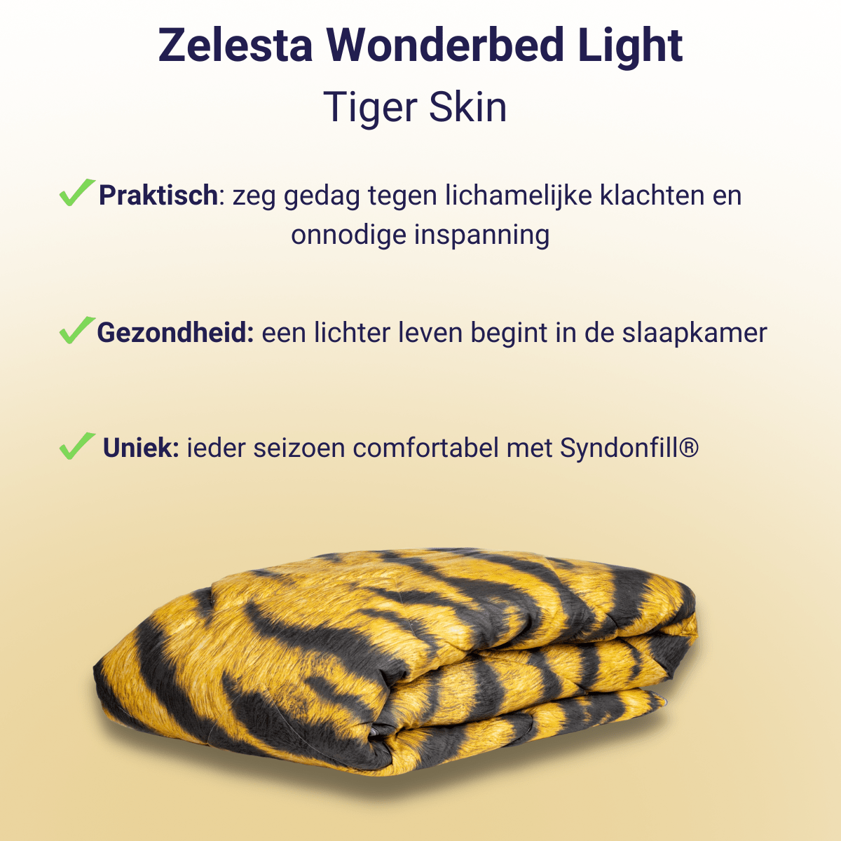 Zelesta Wonderbed Light Tiger Skin Luxe Dekbed Overtrek in 1