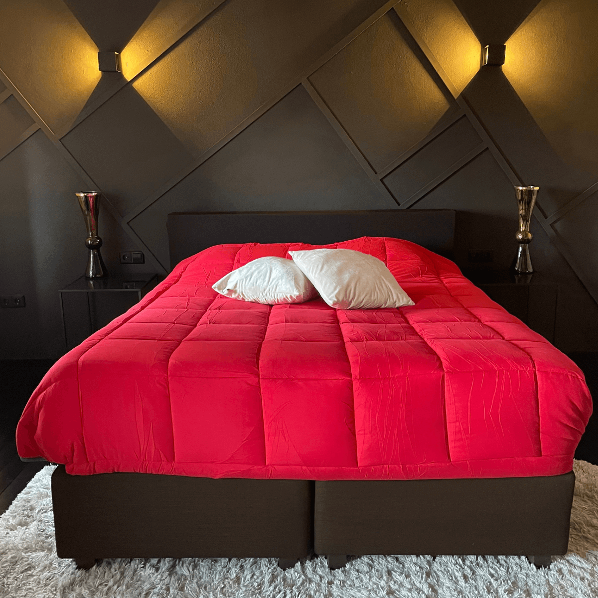 slaapkamer zelesta easybed antraciet rood op bed